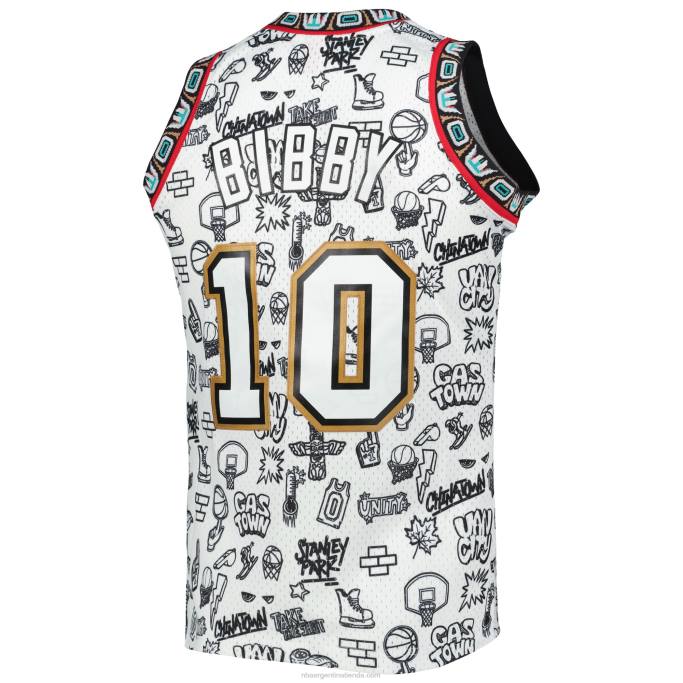 NBA 0F6D7927 vancouver grizzlies mike bibby mitchell & ness camiseta blanca swingman