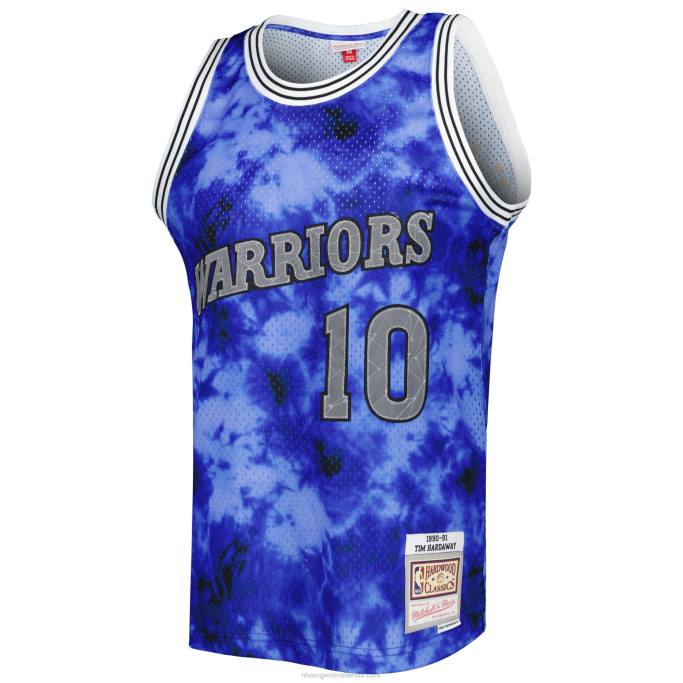 NBA 0F6D4113 camiseta golden state warriors tim hardaway mitchell & ness azul 1990-91 galaxy swingman