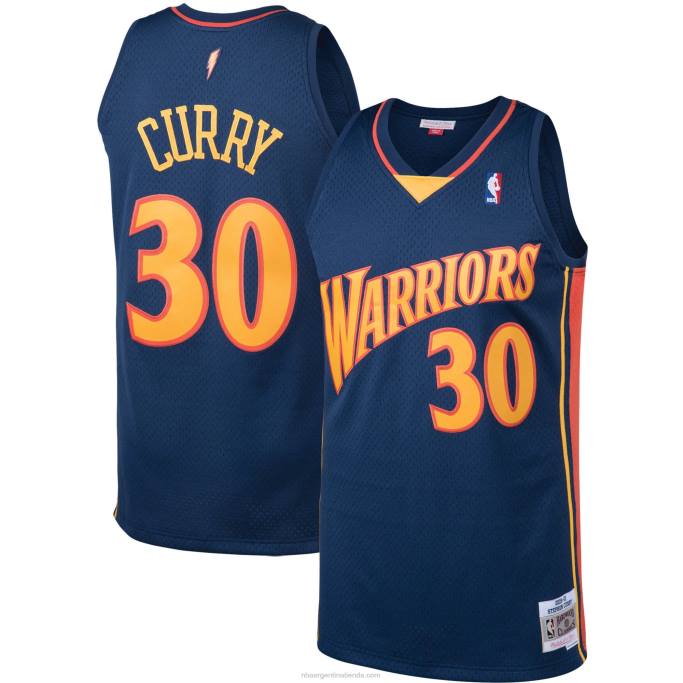 NBA 0F6D5969 guerreros del estado dorado stephen curry mitchell & ness azul marino grandes y altos clásicos de madera dura jersey