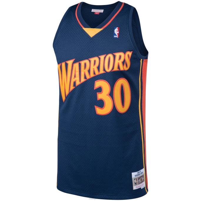 NBA 0F6D5969 guerreros del estado dorado stephen curry mitchell & ness azul marino grandes y altos clásicos de madera dura jersey