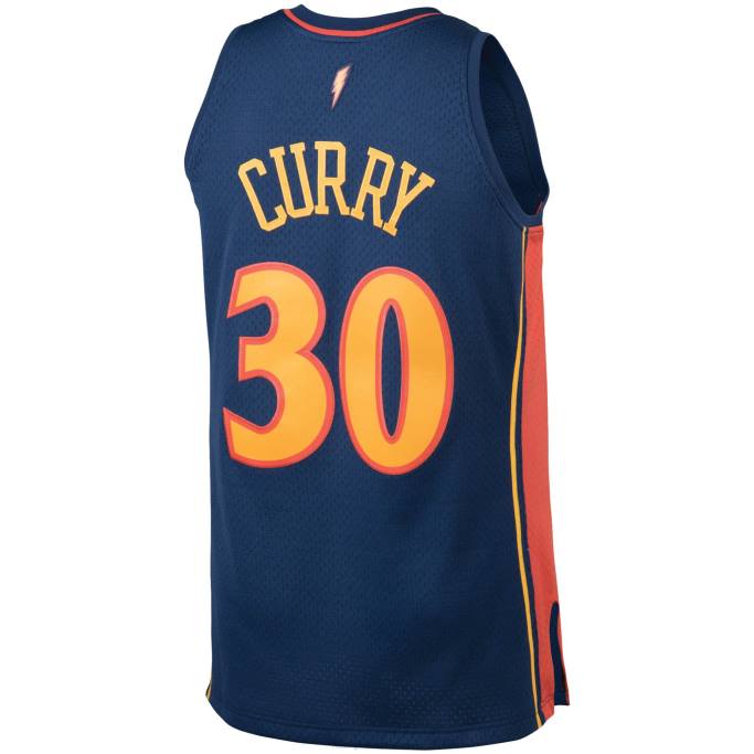NBA 0F6D5969 guerreros del estado dorado stephen curry mitchell & ness azul marino grandes y altos clásicos de madera dura jersey
