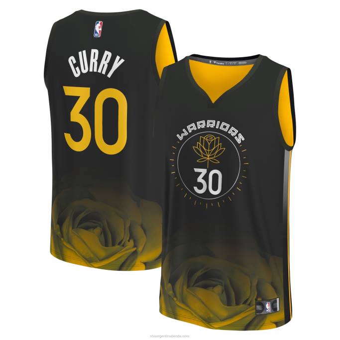 NBA 0F6D6 guerreros del estado dorado stephen curry camiseta negra fastbreak