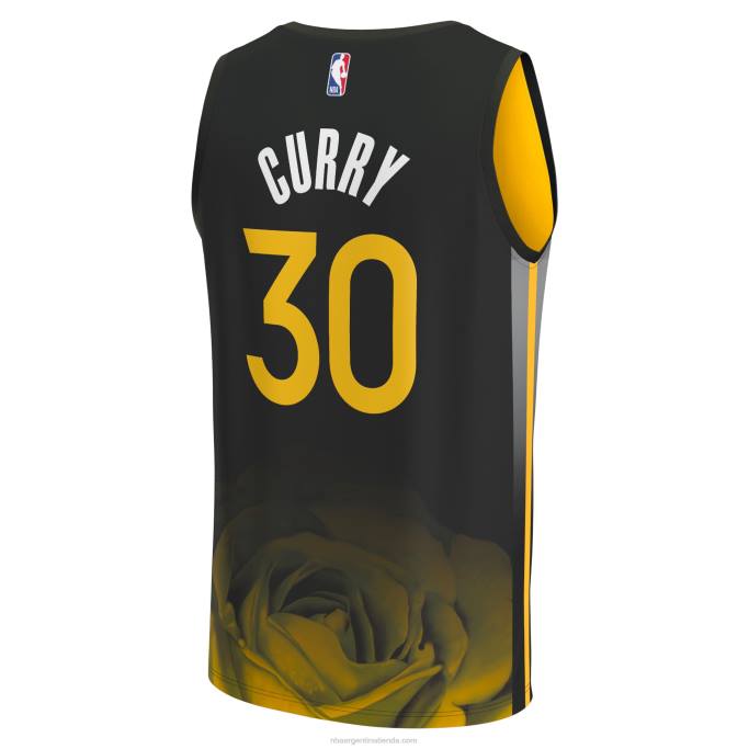 NBA 0F6D6 guerreros del estado dorado stephen curry camiseta negra fastbreak