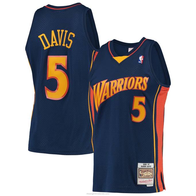 NBA 0F6D714 golden state warriors baron davis mitchell & ness azul marino hardwood classics swingman player jersey