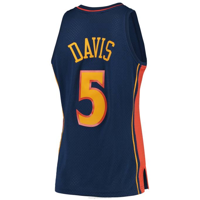 NBA 0F6D714 golden state warriors baron davis mitchell & ness azul marino hardwood classics swingman player jersey