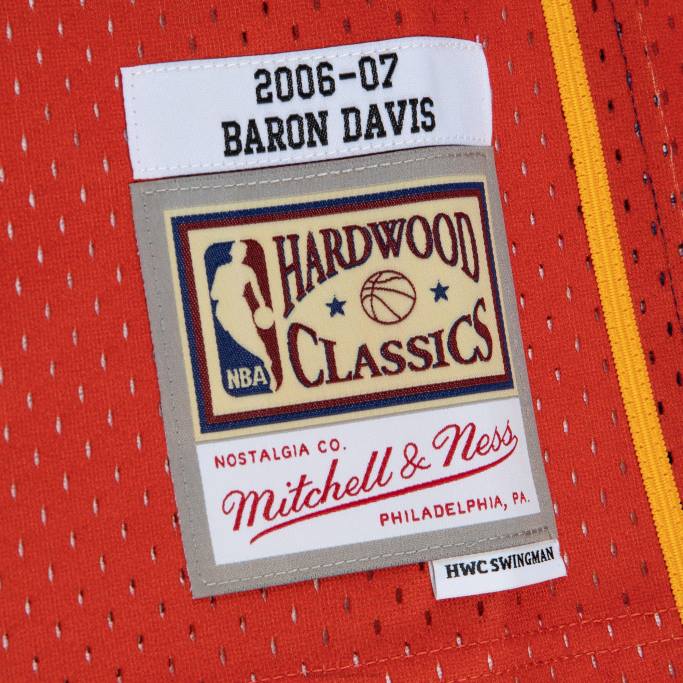 NBA 0F6D7261 golden state warriors baron davis azul marino/naranja hardwood classics fadeaway swingman player jersey