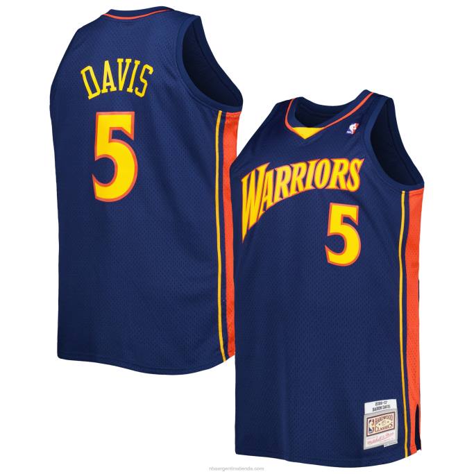 NBA 0F6D7811 golden state warriors baron davis azul marino grande y alto hardwood classics swingman jersey