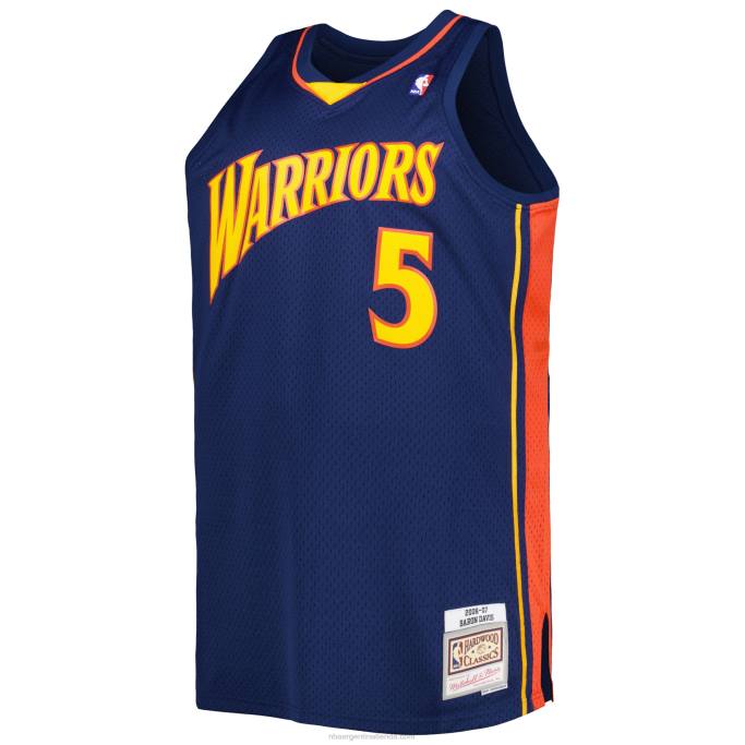 NBA 0F6D7811 golden state warriors baron davis azul marino grande y alto hardwood classics swingman jersey