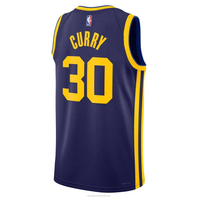 NBA 0F6D81 golden state warriors stephen curry jordan marca azul marino swingman jersey