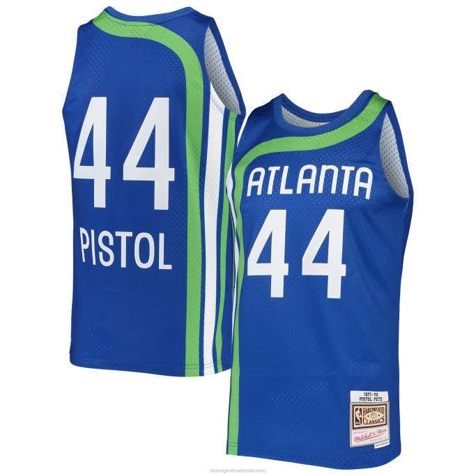 NBA 0F6D1243 atlanta hawks pete maravich mitchell & ness blue hardwood classics swingman jersey