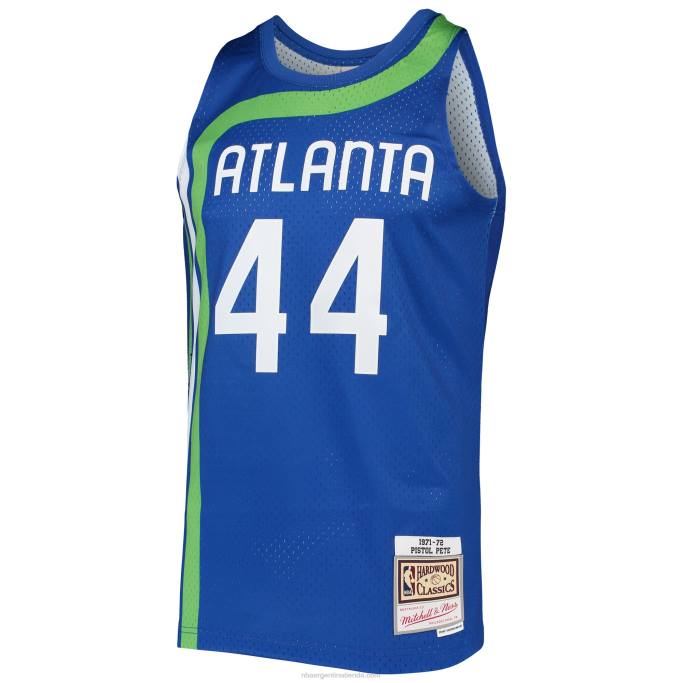 NBA 0F6D1243 atlanta hawks pete maravich mitchell & ness blue hardwood classics swingman jersey