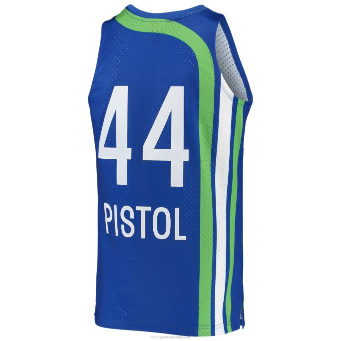 NBA 0F6D1243 atlanta hawks pete maravich mitchell & ness blue hardwood classics swingman jersey