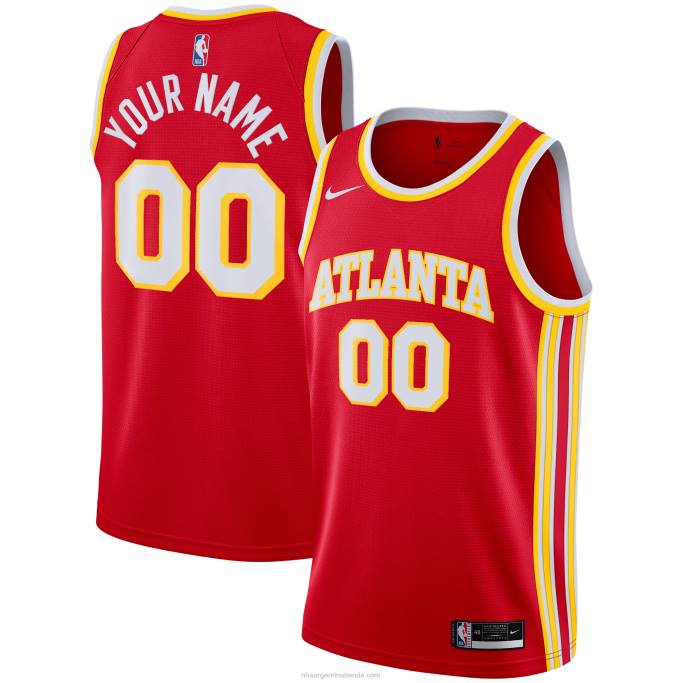 NBA 0F6D1716 atlanta hawks nike rojo swingman camiseta personalizada