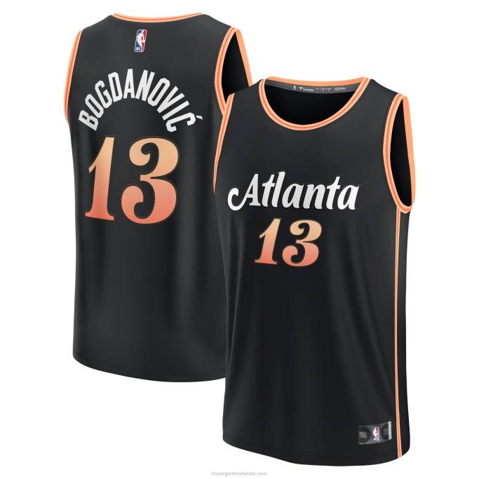 NBA 0F6D1900 camiseta atlanta hawks bogdan bogdanovic negro fastbreak
