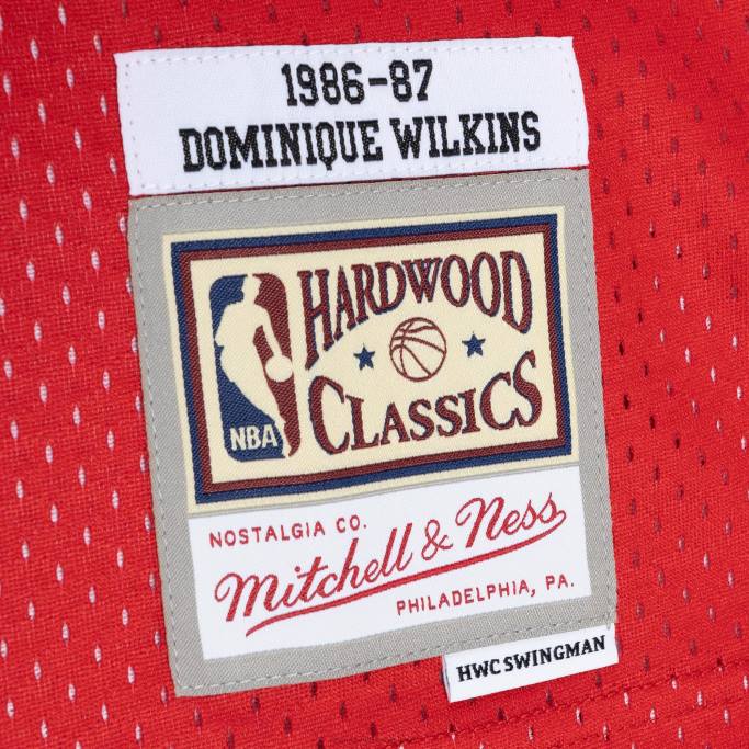 NBA 0F6D286 atlanta hawks dominique wilkins mitchell & ness amarillo/rojo hardwood classics split swingman jersey