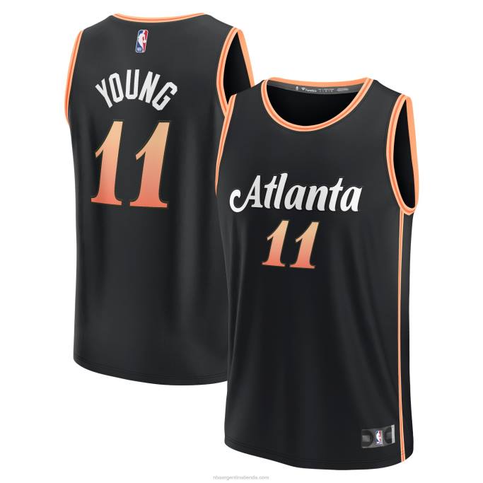 NBA 0F6D5061 atlanta hawks trae camiseta de fastbreak negra joven