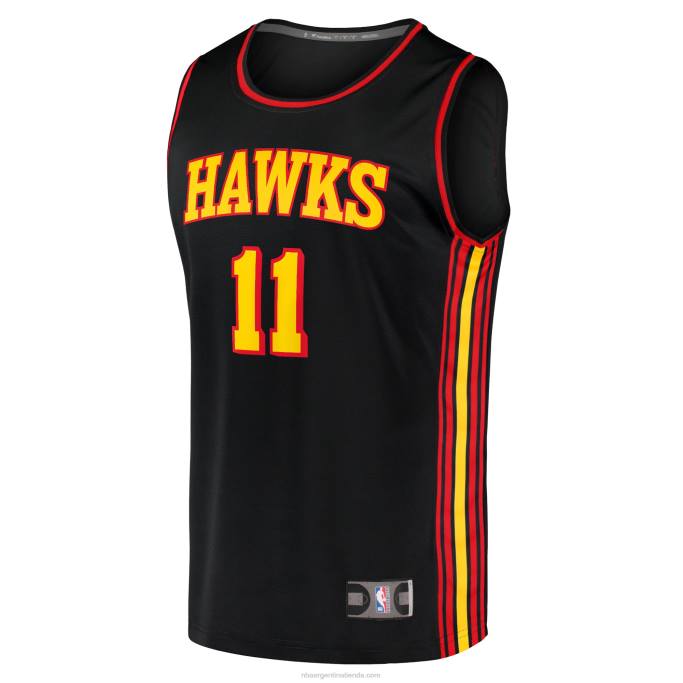 NBA 0F6D63 atlanta hawks trae joven réplica de jersey negro fast break