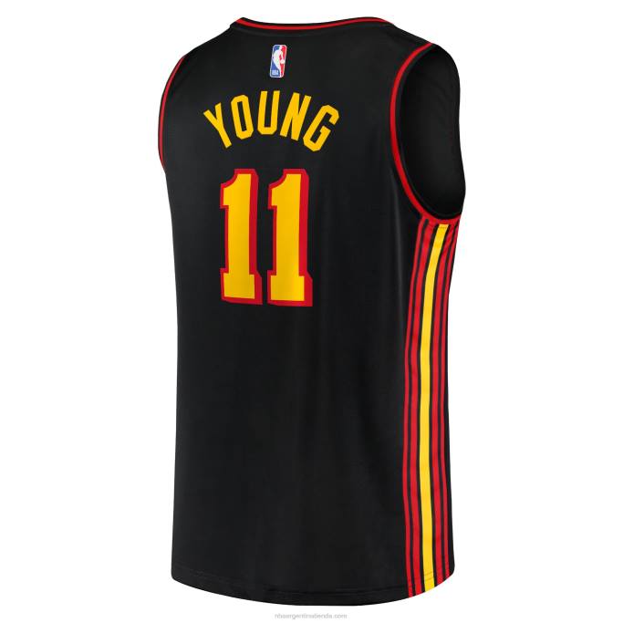 NBA 0F6D63 atlanta hawks trae joven réplica de jersey negro fast break