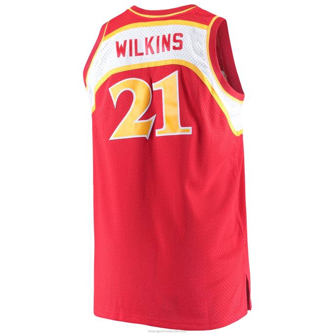 NBA 0F6D8117 atlanta hawks dominique wilkins mitchell & ness rojo grande y alto clásico de madera dura jersey