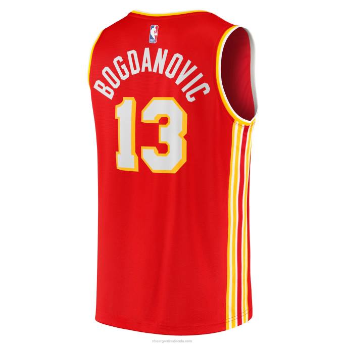 NBA 0F6D8583 atlanta hawks bogdan bogdanovic réplica de camiseta roja de descanso rápido