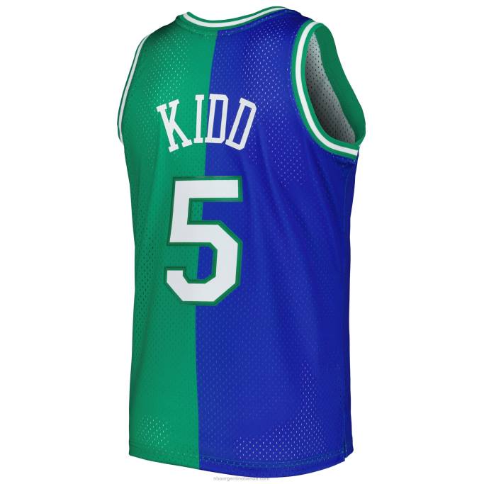 NBA 0F6D3654 dallas mavericks jason kid d mitchell & ness azul/verde hardwood classics split swingman jersey
