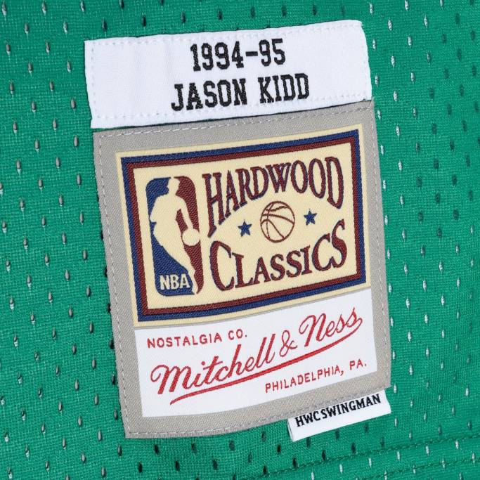 NBA 0F6D3654 dallas mavericks jason kid d mitchell & ness azul/verde hardwood classics split swingman jersey