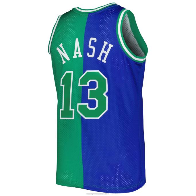 NBA 0F6D5852 dallas mavericks steve nash mitchell & ness azul/verde hardwood classics split swingman jersey