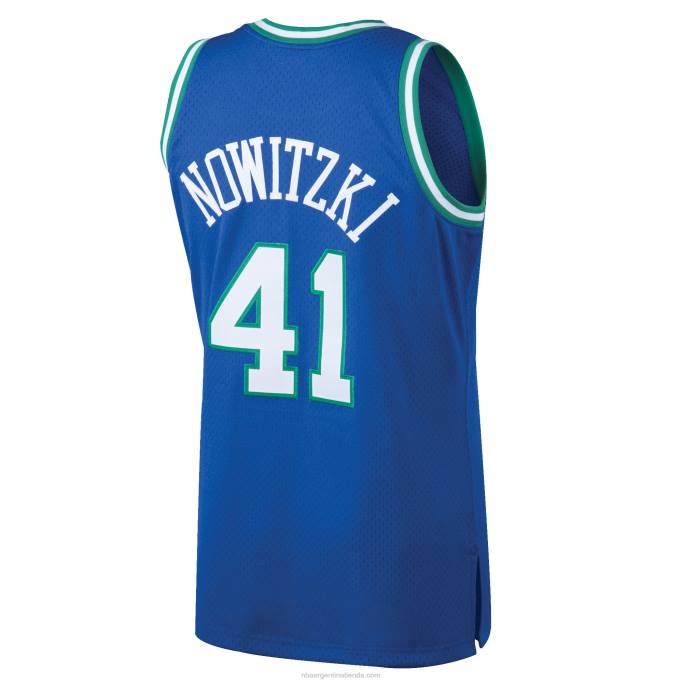 NBA 0F6D657 dallas mavericks dirk nowitzki mitchell & ness azul hardwood classics swingman jersey