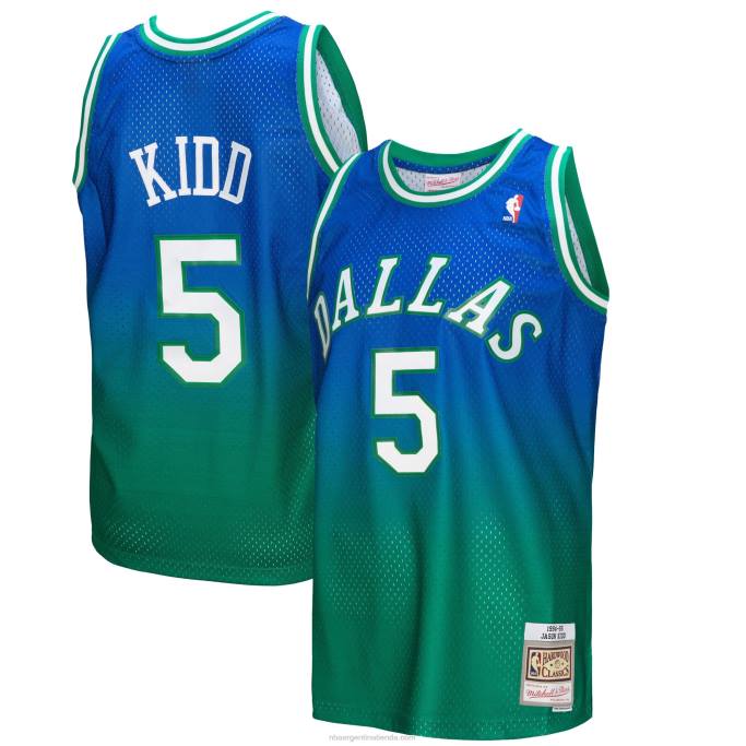 NBA 0F6D6736 dallas mavericks jason kid d green/navy hardwood classics fadeaway camiseta de jugador swingman