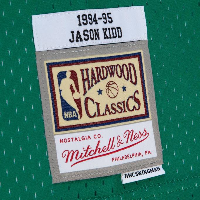 NBA 0F6D6736 dallas mavericks jason kid d green/navy hardwood classics fadeaway camiseta de jugador swingman