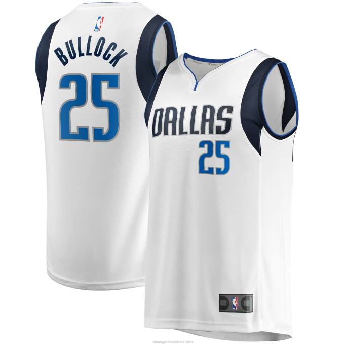 NBA 0F6D7050 dallas mavericks reggie bullock camiseta blanca de jugador de descanso rápido