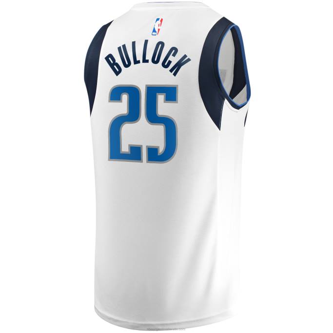 NBA 0F6D7050 dallas mavericks reggie bullock camiseta blanca de jugador de descanso rápido