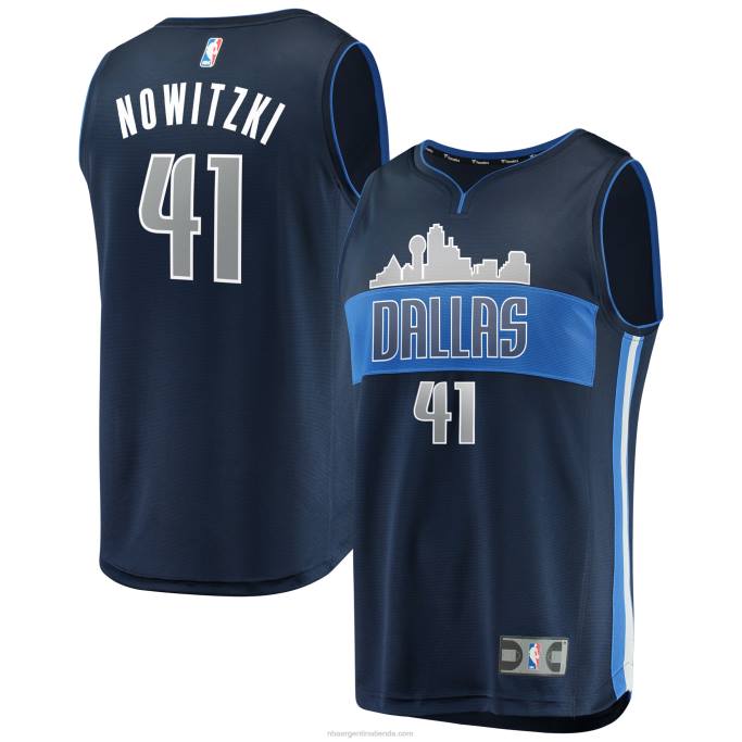 NBA 0F6D991 réplica de camiseta de los mavericks de dallas dirk nowitzki azul marino fast break