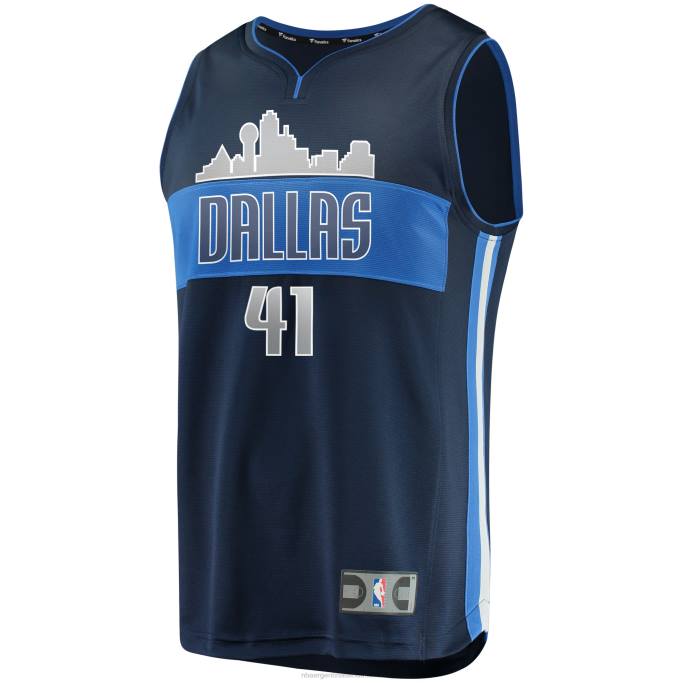 NBA 0F6D991 réplica de camiseta de los mavericks de dallas dirk nowitzki azul marino fast break