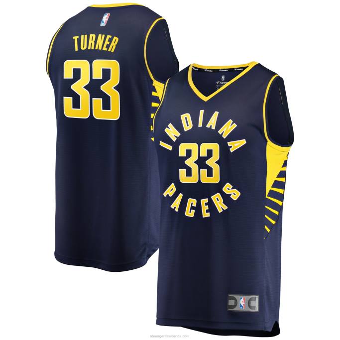NBA 0F6D2006 Indiana Pacers Myles Turner Réplica de camiseta azul marino Fast Break