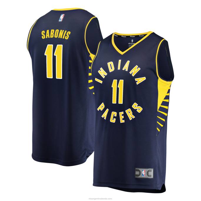 NBA 0F6D4088 Indiana Pacers Domantas Sabonis Navy Fast Break Réplica playera de jugador
