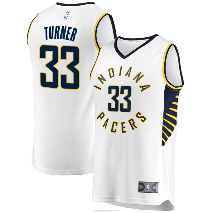 NBA 0F6D5102 réplica de camiseta blanca de myles turner de los pacers de indiana