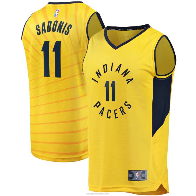 NBA 0F6D7067 Indiana Pacers Domantas Sabonis Réplica de camiseta dorada de jugador de descanso rápido