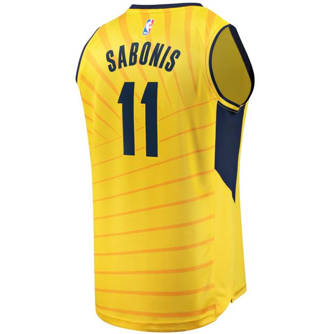 NBA 0F6D7067 Indiana Pacers Domantas Sabonis Réplica de camiseta dorada de jugador de descanso rápido