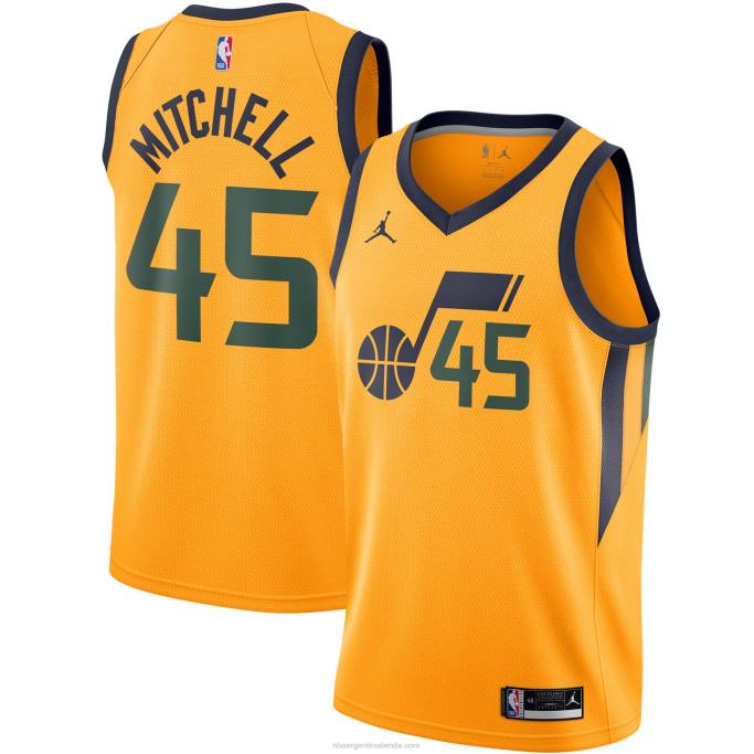 NBA 0F6D11396 utah jazz donovan mitchell jordan marca oro swingman jersey