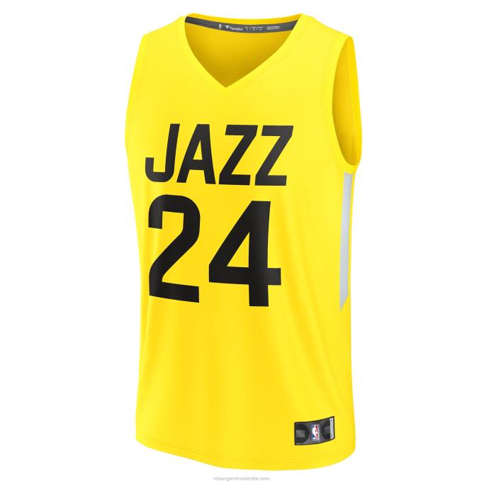 NBA 0F6D2957 utah jazz walker kessler camiseta amarilla de réplica de jugador de descanso rápido