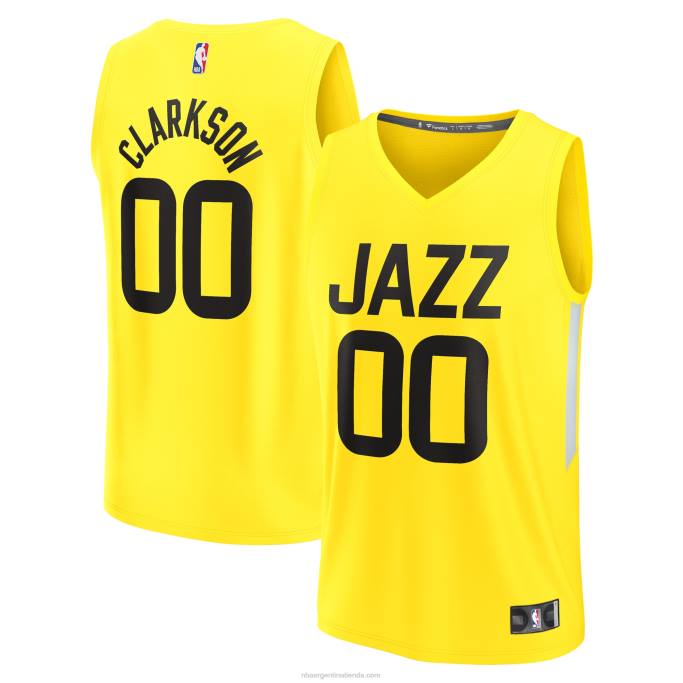 NBA 0F6D3262 camiseta réplica de utah jazz jordan clarkson amarillo fast break