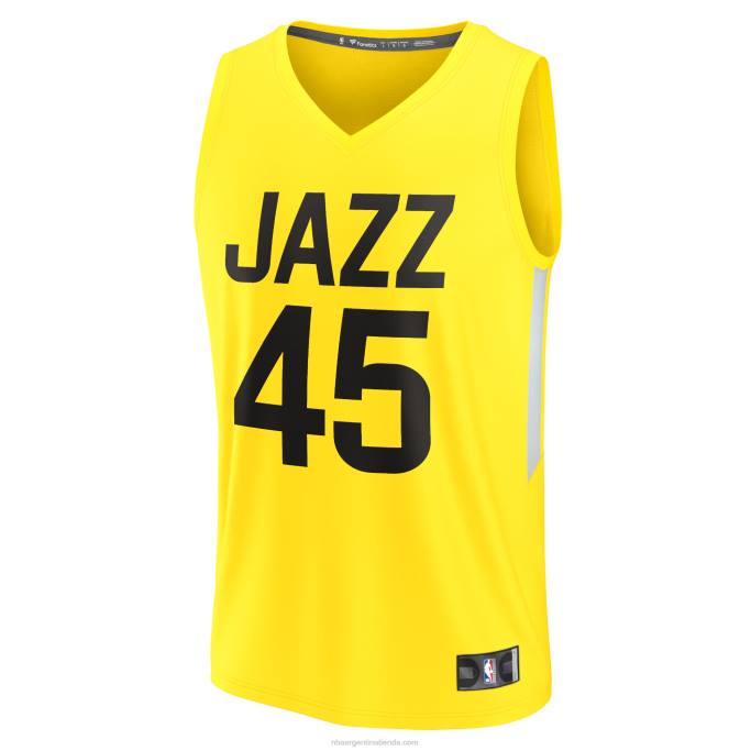 NBA 0F6D3421 camiseta réplica de utah jazz donovan mitchell amarilla fast break
