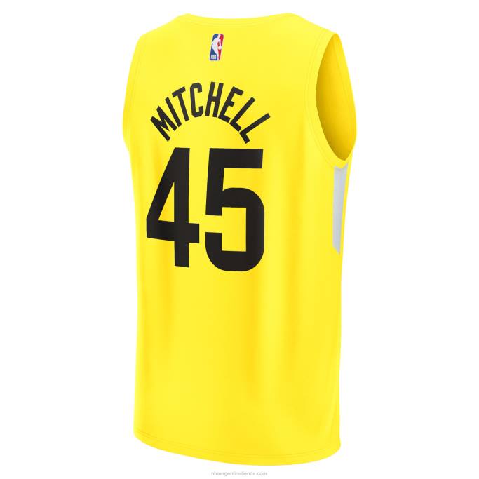 NBA 0F6D3421 camiseta réplica de utah jazz donovan mitchell amarilla fast break
