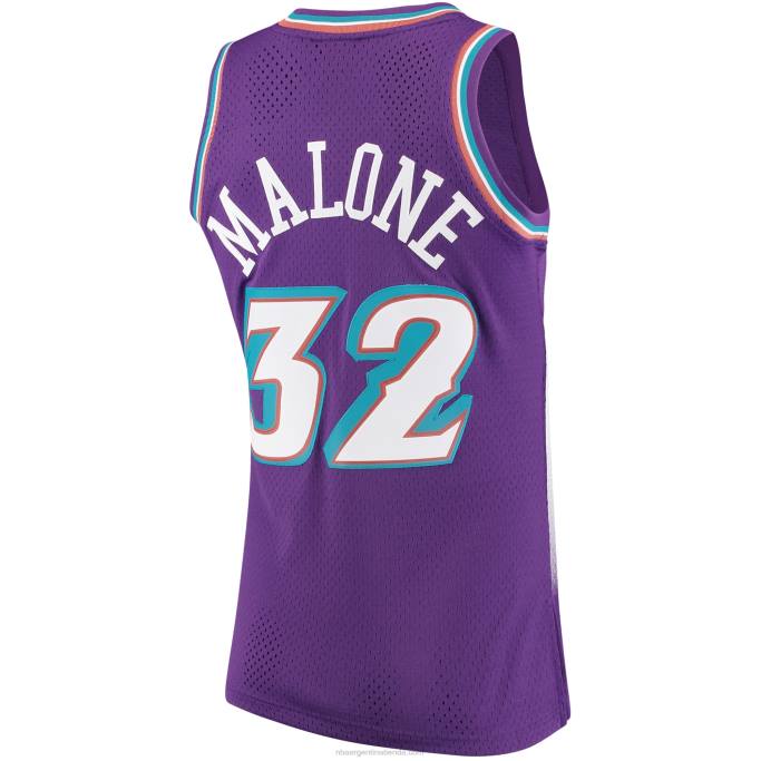 NBA 0F6D386 utah jazz karl malone mitchell & ness púrpura hardwood classics swingman jersey