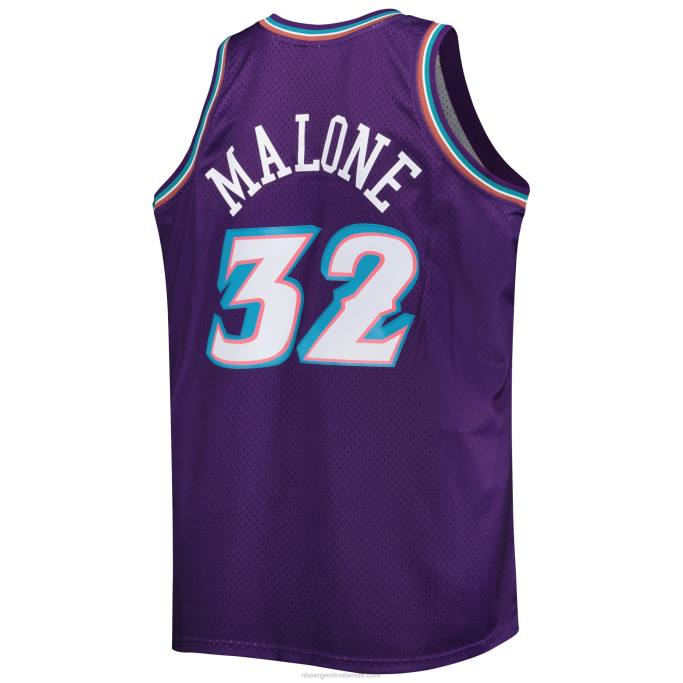 NBA 0F6D4676 utah jazz karl malone mitchell & ness púrpura grande y alto clásico de madera dura swingman jersey
