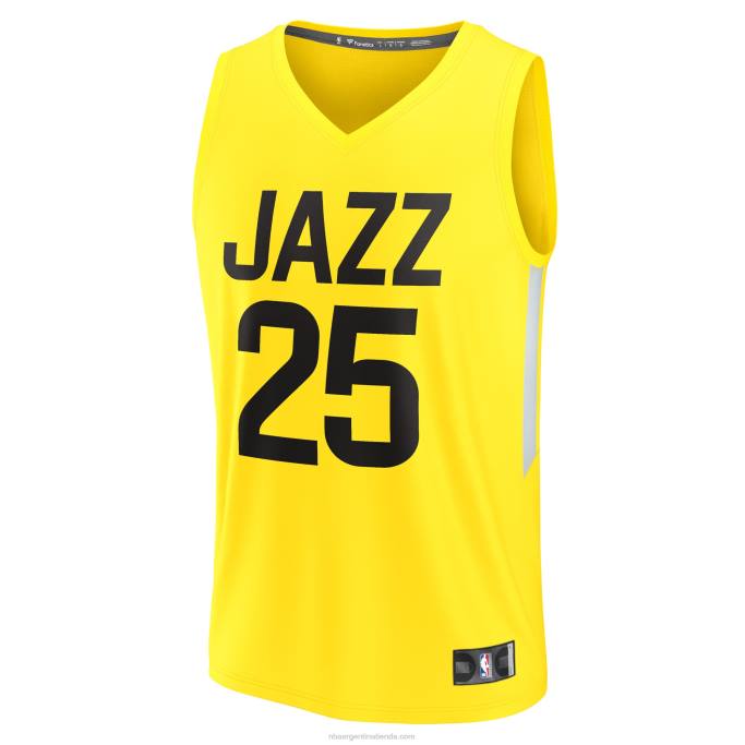 NBA 0F6D5551 utah jazz micah potter camiseta amarilla de jugador de descanso rápido