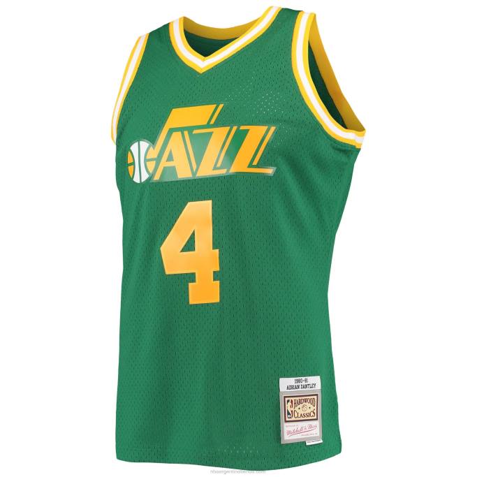 NBA 0F6D6346 utah jazz adrian dantley mitchell & ness verde 1980-81 hardwood classics swingman jersey