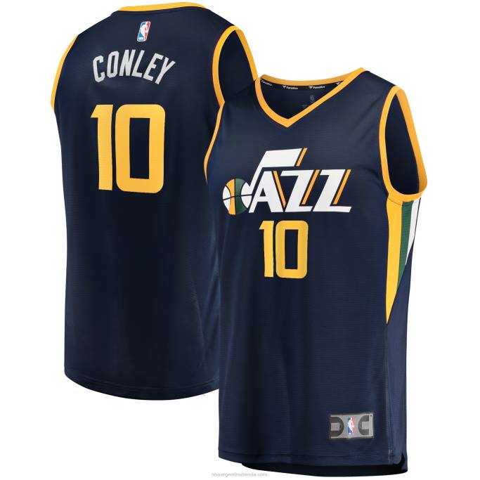 NBA 0F6D7058 utah jazz mike conley azul marino fast break replica jugador jersey