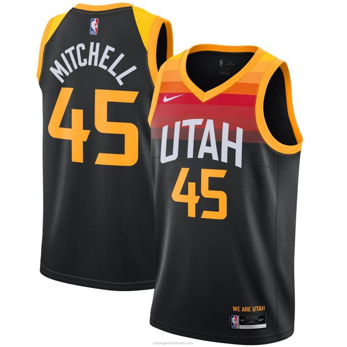 NBA 0F6D7083 camiseta utah jazz donovan mitchell nike negra swingman player
